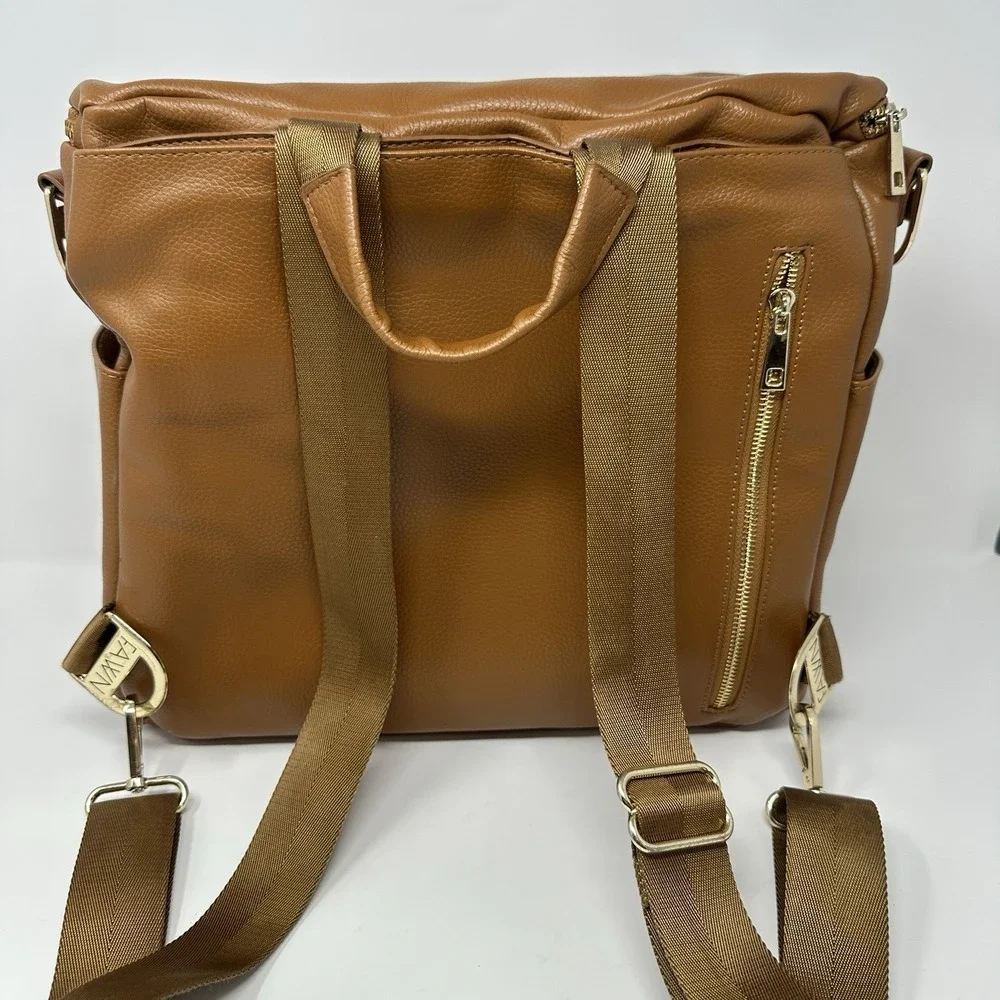Fawn Design Brown Backpack Diaper Bag W/ Straps Multiple Pocket's Baby Bag
